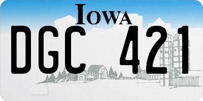 IA license plate DGC421