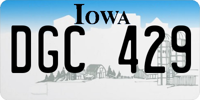 IA license plate DGC429