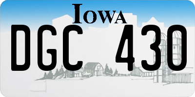 IA license plate DGC430