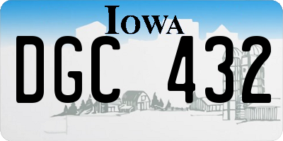 IA license plate DGC432