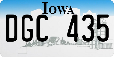 IA license plate DGC435