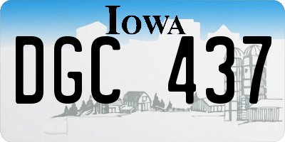 IA license plate DGC437