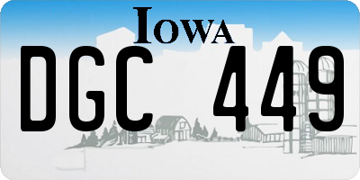 IA license plate DGC449