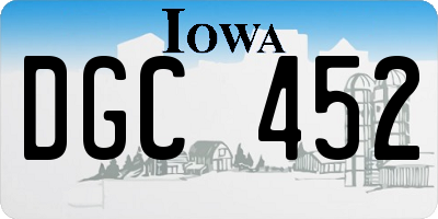 IA license plate DGC452