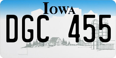 IA license plate DGC455