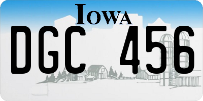 IA license plate DGC456