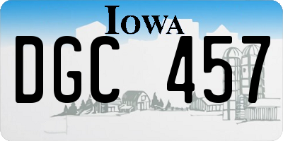 IA license plate DGC457