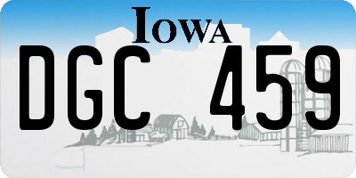 IA license plate DGC459
