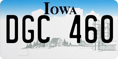 IA license plate DGC460