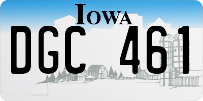 IA license plate DGC461