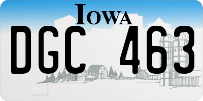 IA license plate DGC463