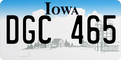 IA license plate DGC465