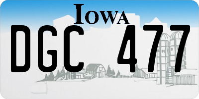 IA license plate DGC477