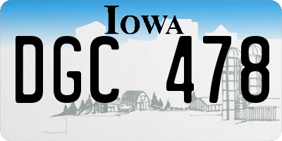 IA license plate DGC478