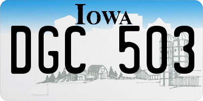 IA license plate DGC503