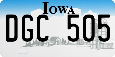 IA license plate DGC505