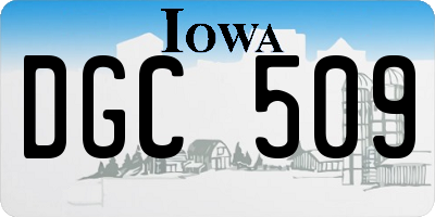 IA license plate DGC509