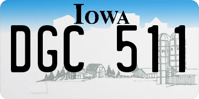 IA license plate DGC511