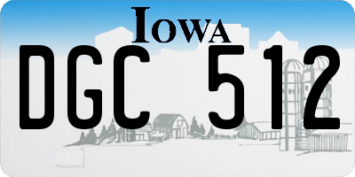 IA license plate DGC512