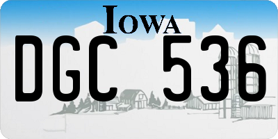 IA license plate DGC536