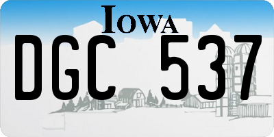 IA license plate DGC537