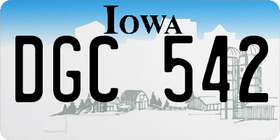 IA license plate DGC542