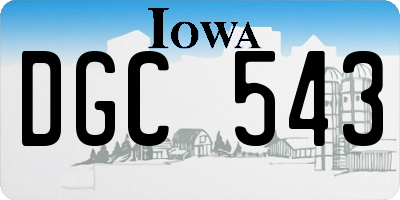 IA license plate DGC543