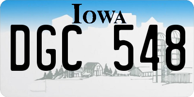 IA license plate DGC548