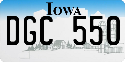 IA license plate DGC550
