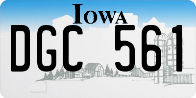 IA license plate DGC561
