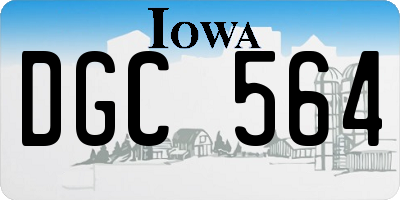 IA license plate DGC564