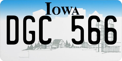 IA license plate DGC566