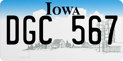 IA license plate DGC567
