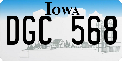 IA license plate DGC568