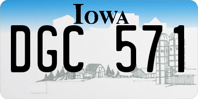 IA license plate DGC571