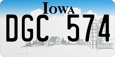 IA license plate DGC574