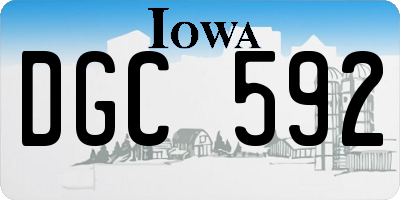 IA license plate DGC592