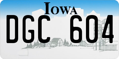 IA license plate DGC604