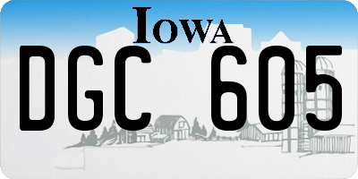 IA license plate DGC605