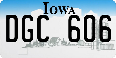 IA license plate DGC606