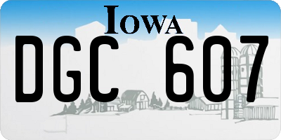 IA license plate DGC607