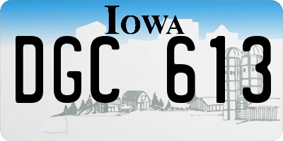 IA license plate DGC613