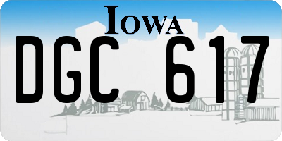 IA license plate DGC617