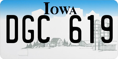 IA license plate DGC619