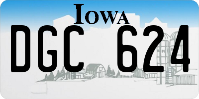IA license plate DGC624
