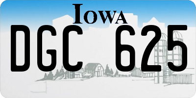 IA license plate DGC625