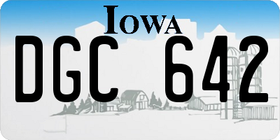 IA license plate DGC642