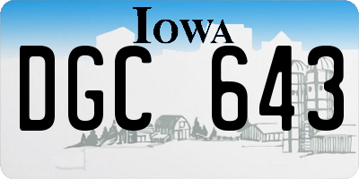 IA license plate DGC643