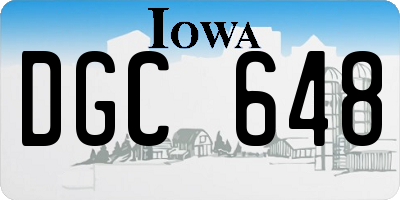 IA license plate DGC648