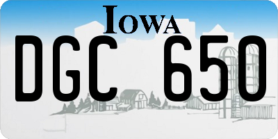IA license plate DGC650